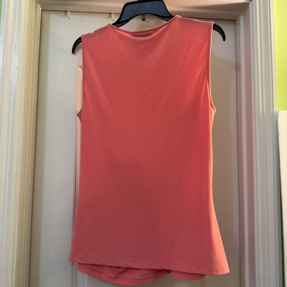 DKNY Women’s Coral Colour Sleeveless Side Twist Top - Picture 4 of 7